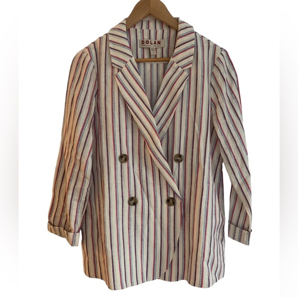 Dolan Left Coast for Anthropologie Stripe Linen Blazer - Picture 1 of 7